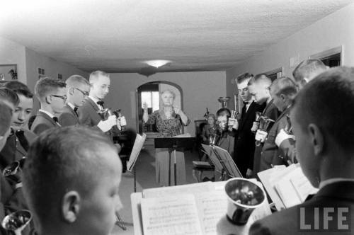 Handbell choir rehearsal(Francis Miller. 1959?)