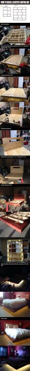 love-this-pic-dot-com: How To Build A Lighted Floating Bed Tutorial I found my bed frame!!! themanfr