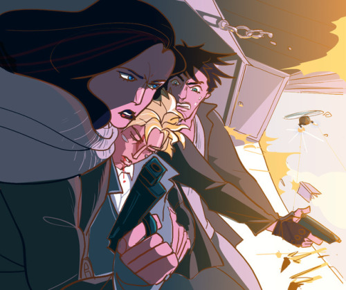 gjdraws:I have many feelings about deeppainpizza’s Spy AU, Caesar and Lisa Lisa being his actu