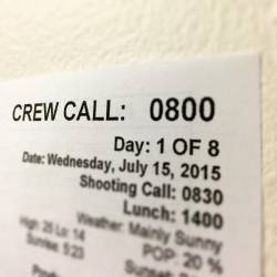 DAY SEVENTY-ONE. First day of production