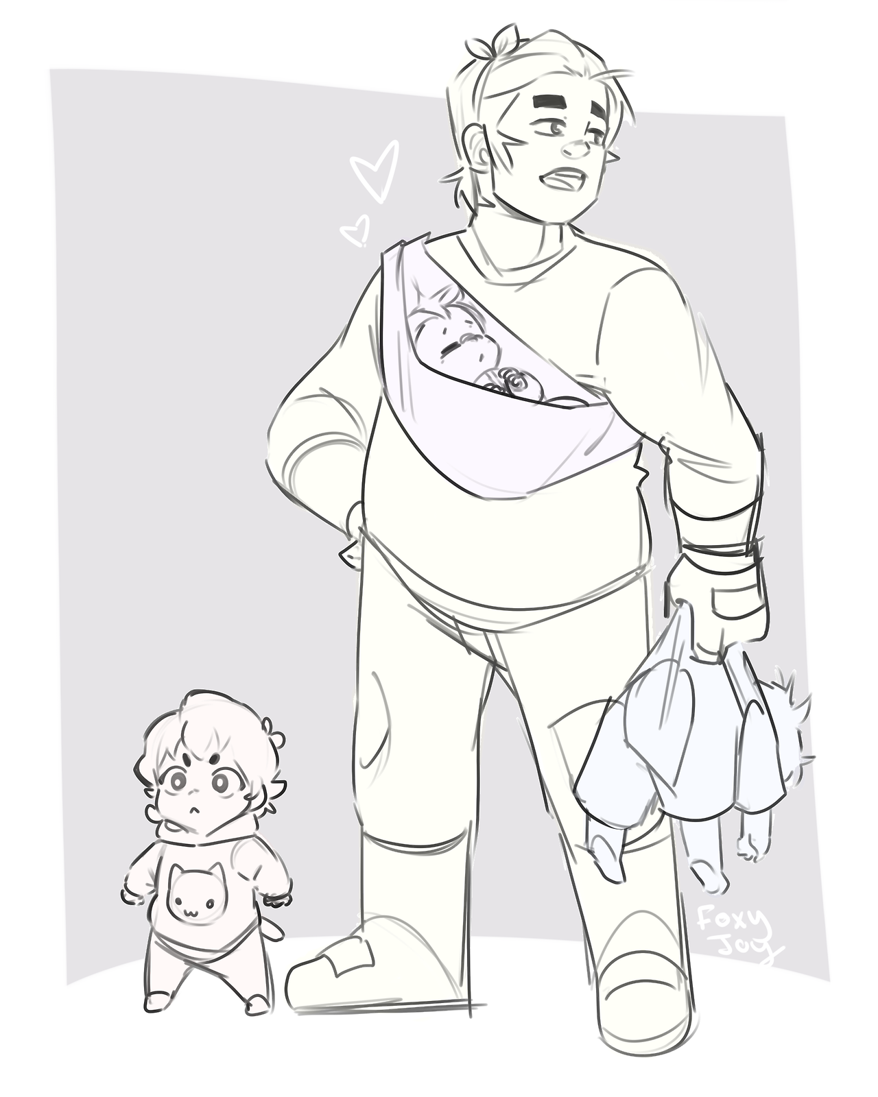 foxyjoy-art:Hunk is best babysitter 