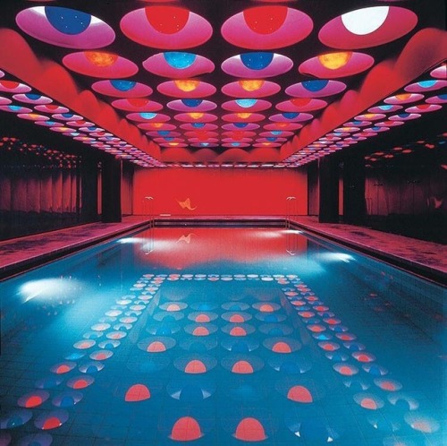 brutgroup:@utilitarianarchitecture Verner Panton swimming pool, Spiegel Publishing house buildings, 