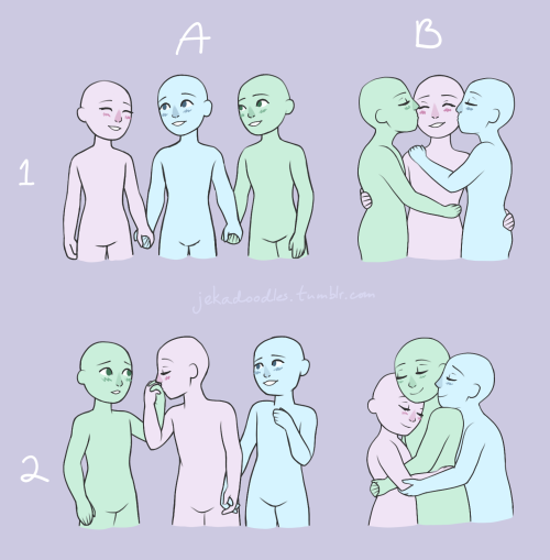 jekadoodles: I couldn’t find an OT3 pose meme so I made my own! Send in a ship + number + lett