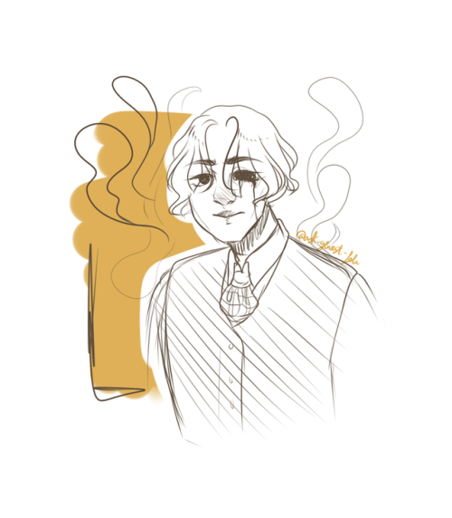 here you have a sketch of Feli in a cravat, because its extremely important 