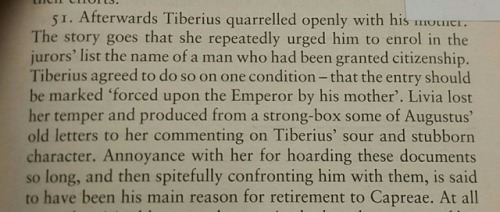clodiuspulcher:Today on twitter I was reminded of the absolute best Livia and Tiberius story I love 
