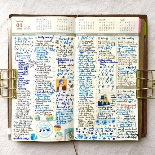 Week 1 in the TN. Seems like ages since I’ve picked up a pointed pen or decorated with washi, 