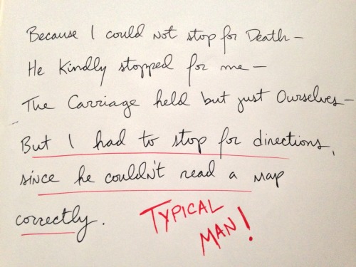 “Because I could not stop for Death" by Emily Dickinson. 1890.Submission by Stephen Mann.