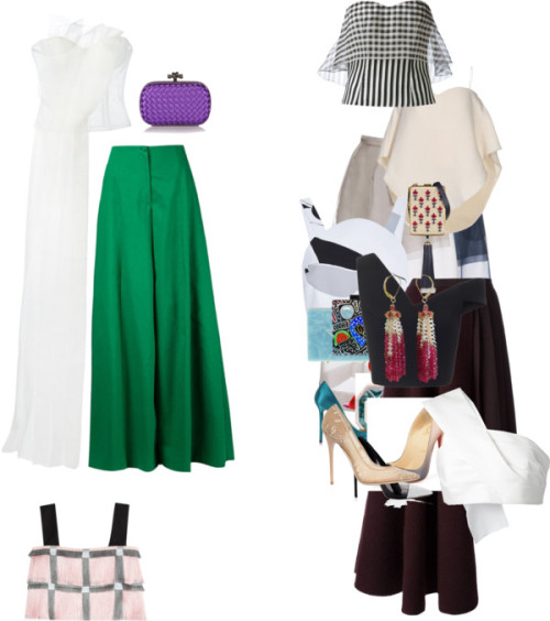 Ff by latifahyaly featuring green pantsDelpozo shirts top / Delpozo shirts top / Delpozo ivory top /