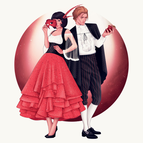 Red - Masquerade SS/16 // Holland &amp; Sherry One of six illustrations for Savile Row based clo