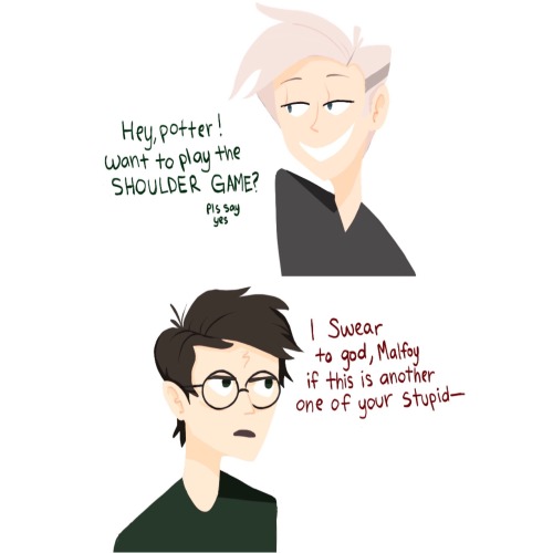 malfoykink: malfoykink: the shoulder game ft. draco malfoy BONUS: