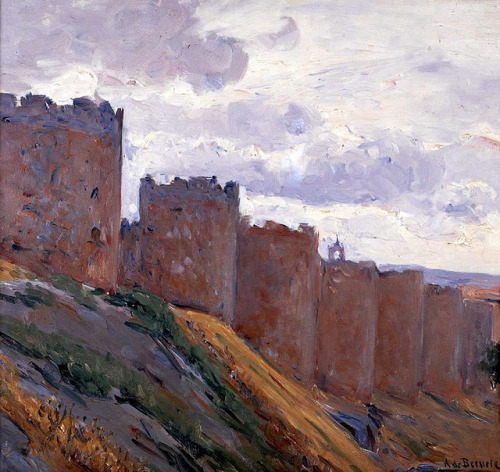 Walls of Ávila   -    Aureliano Beruete y MoretSpanish, 1845 - 1912Oil on canvas, 40 x 41 cm.