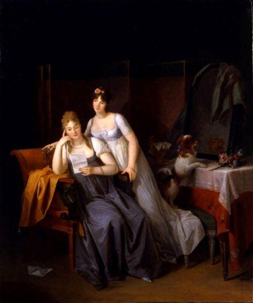 Two Ladies in an Interior Reading a Letter by Marguerite Gérard, c. 1804