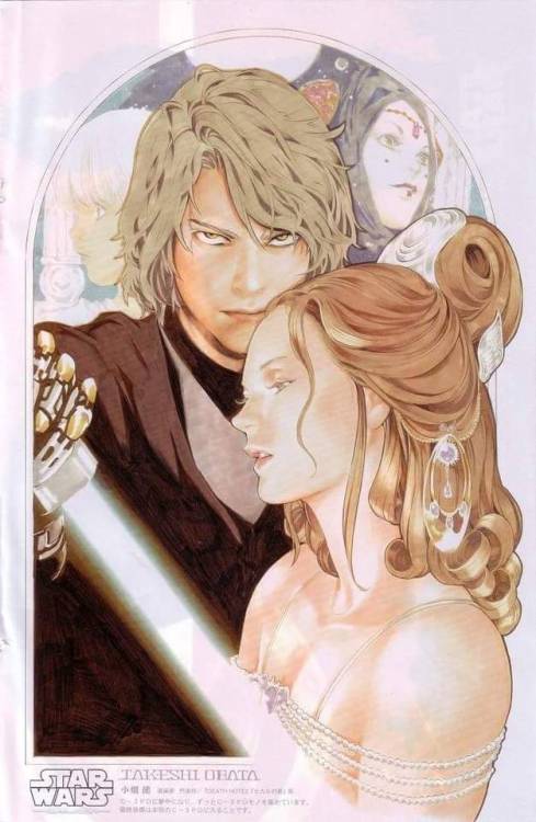 amidale:Anakin Skywalker &amp; Padmé Amidala by manga artist Takeshi Obata