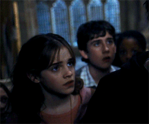 Hermione Looking At Harry (plus Crookshanks) Harry Potter And The Prisoner Of Azkaban (2004) Dir. Alfonso