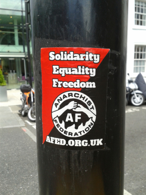 Anarchist Federation stickers seen around London