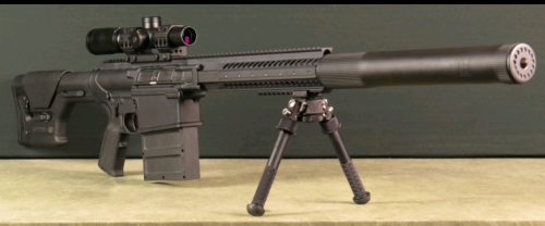 gunrunnerhell:  F&D Defense FD338 This particular AR variant is chambered in .338 Lapua, a caliber almost exclusively seen with precision bolt-action rifles. F&D Defense also has a .308 model and one in a caliber they designed, .458 FD. In spite