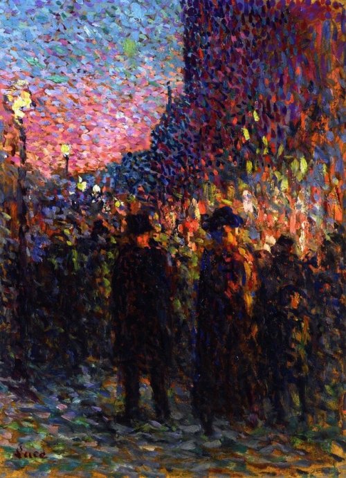 Maximilien Luce - Paris: Boulevard At Night - 1893