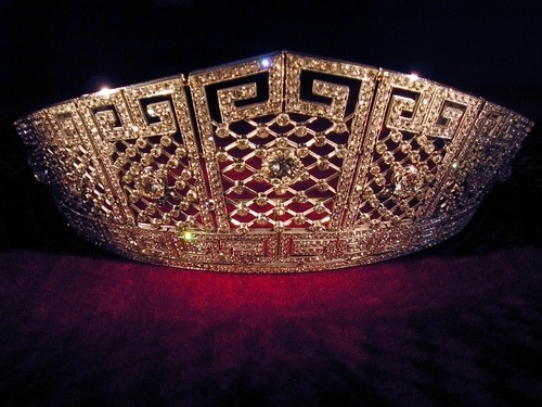 The Prussian Meander Tiara was made by German court jewellers Koch in 1905 as a wedding gift for Duc