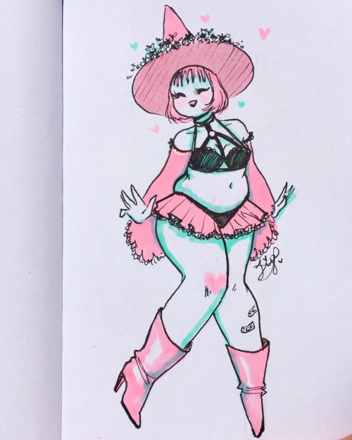 pardonmewhileipanic:teoami:jijidraws:My Strawberry✧Mint Witchling♡She’s been a joy to do drawings of