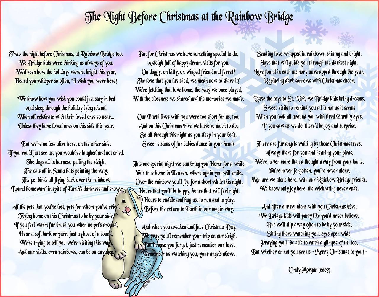 The Life Of My Ferrets The Night Before Christmas At The Rainbow Bridge The Life Of My Ferrets The Night Before Christmas At The Rainbow Bridge