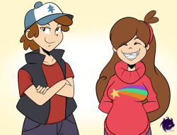 frankarayart:  Commission: Dipper and Mabel  Commissioned by