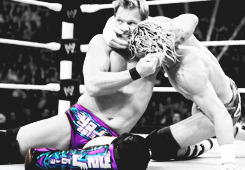 Looking good in those purple tights! O.O