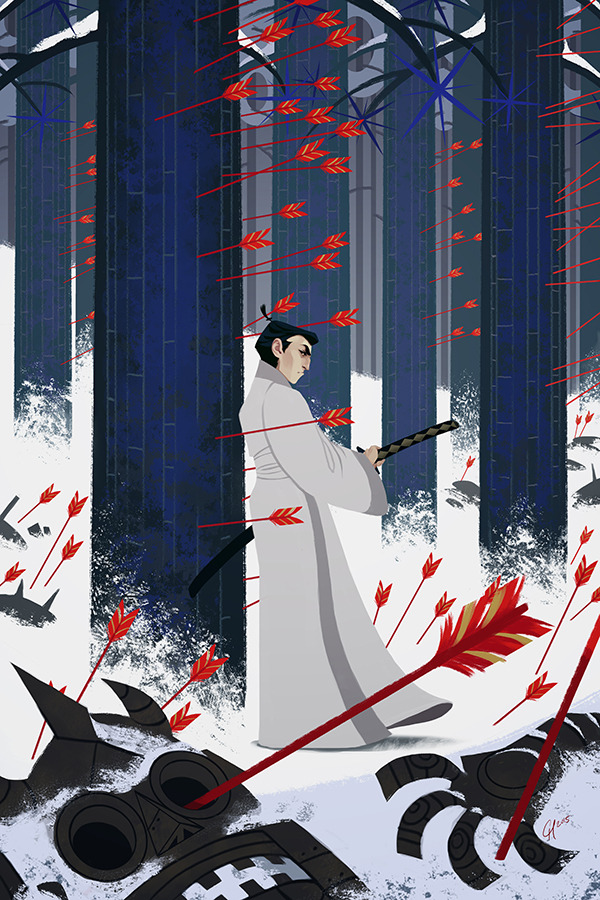 etherelle-art:  “But a foolish samurai warrior wielding a magic sword stepped forth