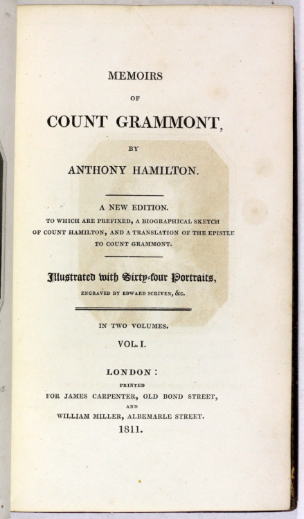 Memoirs of Count GrammontAnthony HamiltonA New Edition to which is prefixed a biographical sketch of