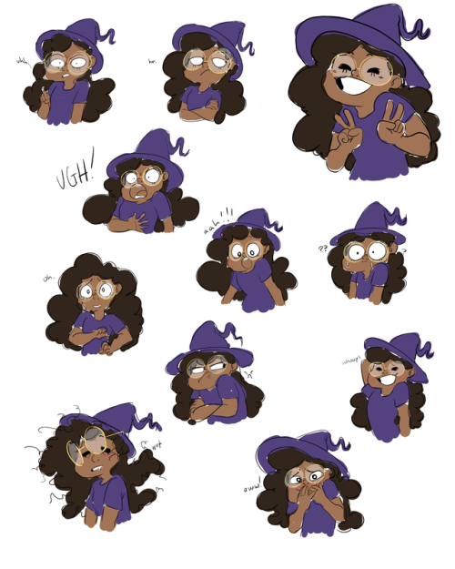 anonymouse-cat:really sketchy expressions for a witchy OC I’ve been developing