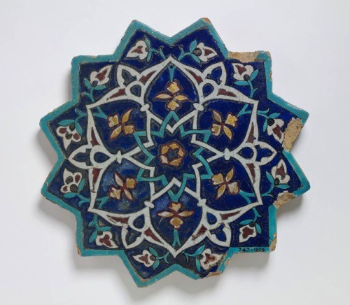 Tile, ca. 1444This cuerda seca tile probably comes from the Ghiyathiyyah madrasah, built in Khargird