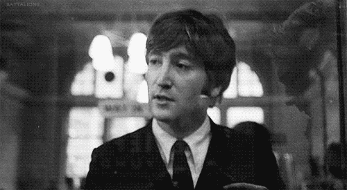 drive-my-rubber-soul:John Lennon during the opening credits of ‘A Hard Day’s Night&rsquo