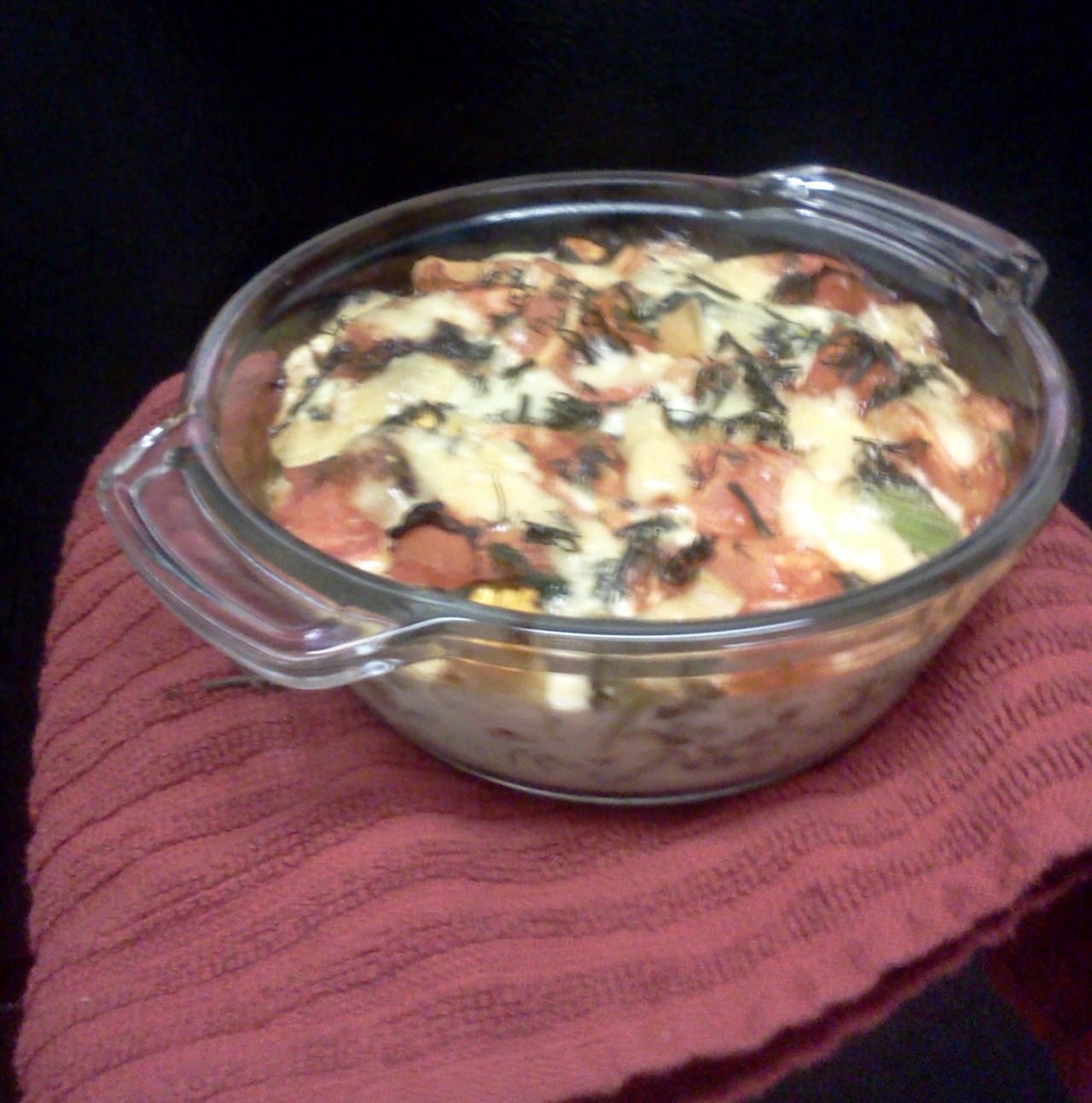 Good morning everyone! this blurry photo is my brunch quiche. i really wanted to