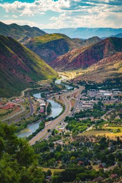 theencompassingworld:  scottsmithphotography:  Glenwood Springs from Glenwood Caverns No 1 | Around Colorado | ©Scott Smith Photography Via ShutterForge Looking down from the top of Glenwood Caverns, the city of Glenwood Springs, Colorado looks miniature.