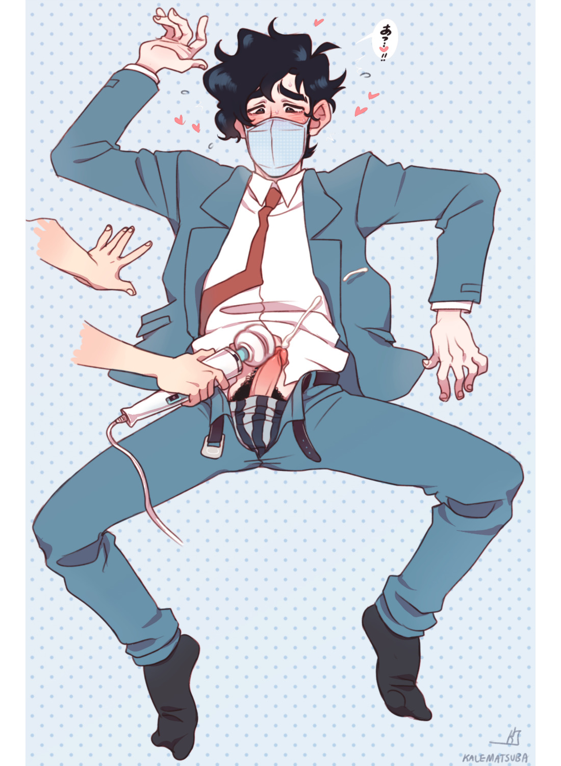 stickykale:inoue-san gettin a nice “massage” with a hitachi   😉  didnt even