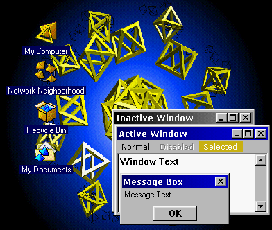 Never Obsolete Windows 98 Plus Geometry Theme Wallpaper