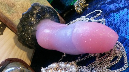 tailsnportholes:  Custom merman in pink,  pure and black nebula colors!   WOW that’s a delightful color!