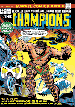 wookiee-monster2:  Cover homage of Champions #1 after Gil Kane &amp; Dale Atkins. Iceman variant cover by Michael Ryan