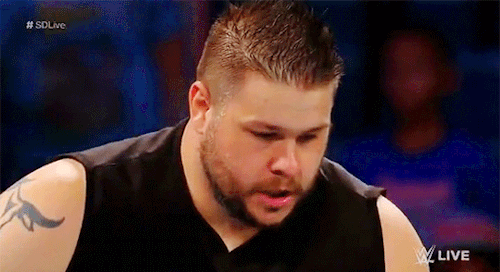 mith-gifs-wrestling:It was a very good week for Kevin’s “I have made bad choices, I am making bad choices right now, I am going to make more bad choices” face.
