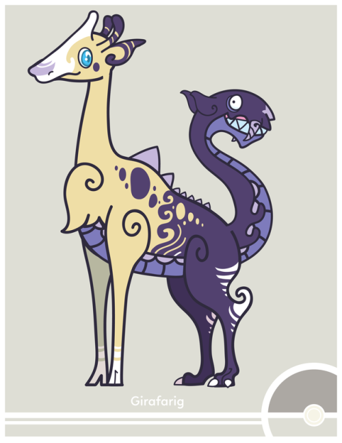 cosmopoliturtle:Pokemon Redesign #203 - Girafarig