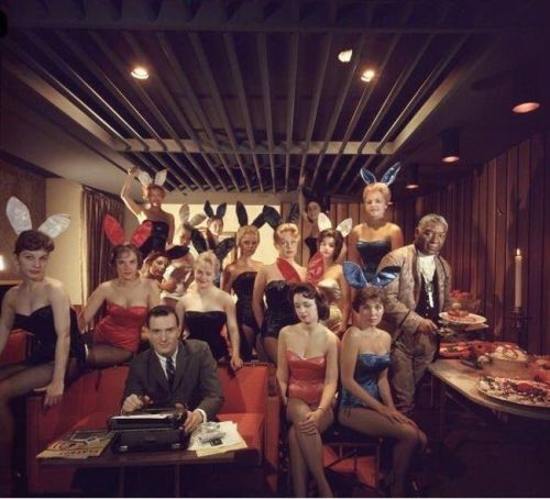 calumet412: Hef and friends at the original Playboy Club, 116 E Walton, 1962, Chicago The first ad a