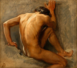 Antonio-M:  August Jerndorff - Study Of A Nude Man, 1877