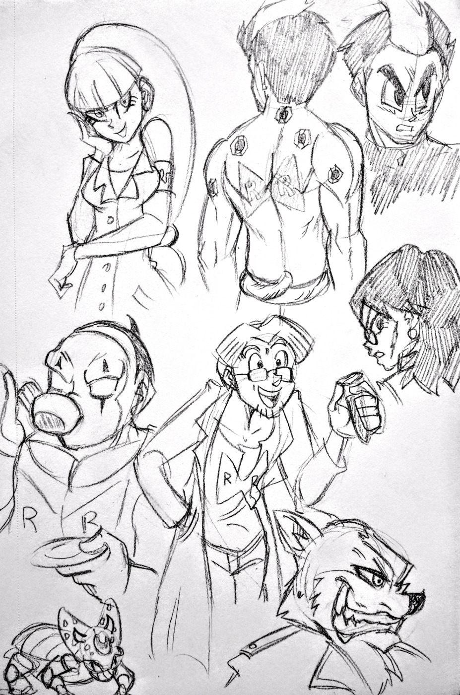 Quick doodles of some of my OCs between work. One day I’ll do something with them.