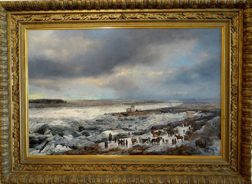 Karlsplatz Museum, Vienna.Adolf Obermullner (1833-98) and Alexander Bensa (1833-98) - The ice jam on