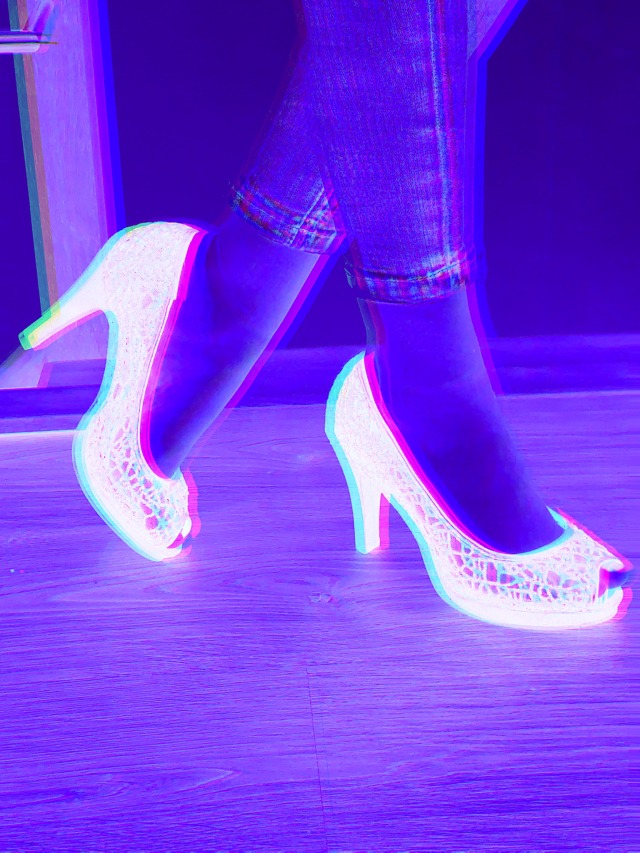 neon purple shoes