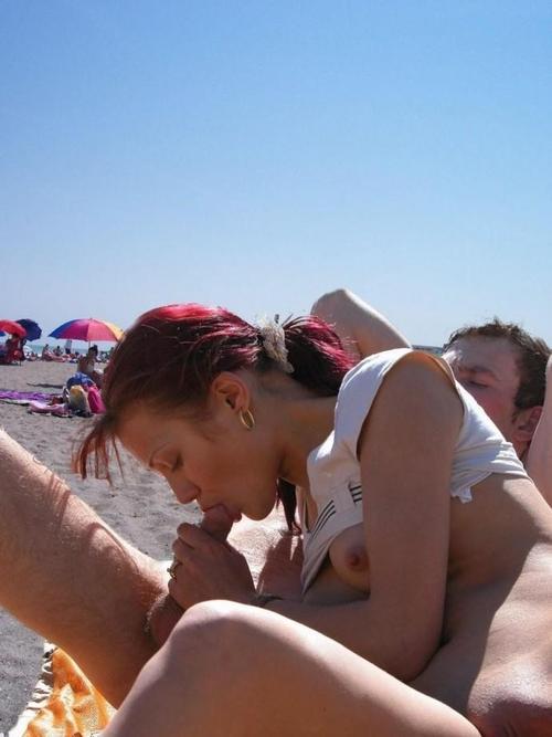 Sex on crowded nude beach