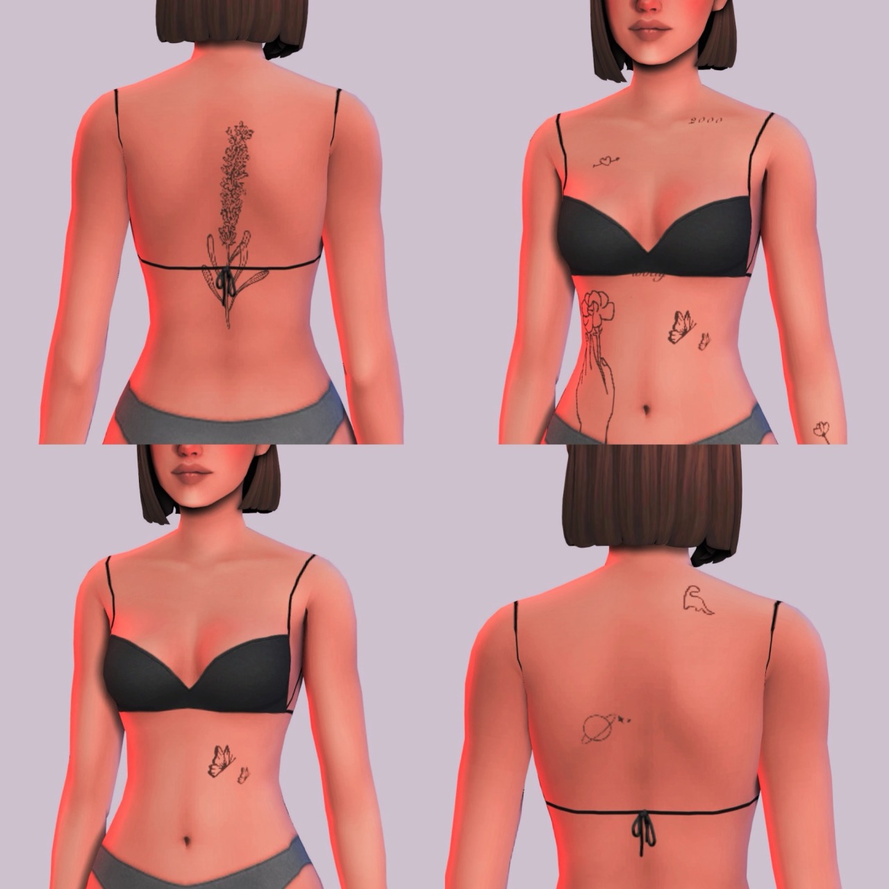 Mod The Sims  Skeleton Arm Tattoo Set