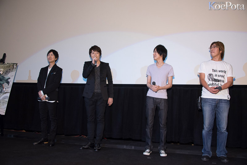 Kamiya Hiroshi (Levi), Ono Daisuke (Erwin), Isayama Hajime, and Araki Tetsuro made