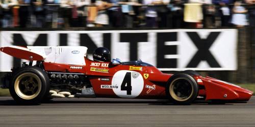 frenchcurious:Jacky Ickx (Ferrari 312B2) Grand Prix de Grande Bretagne - Silverstone 1971. - source 