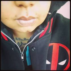 Day 3 of healing process.  #dimplepiercings #girlwithpiercings #healingprocess  #pain #deadpool #mercwithamouth