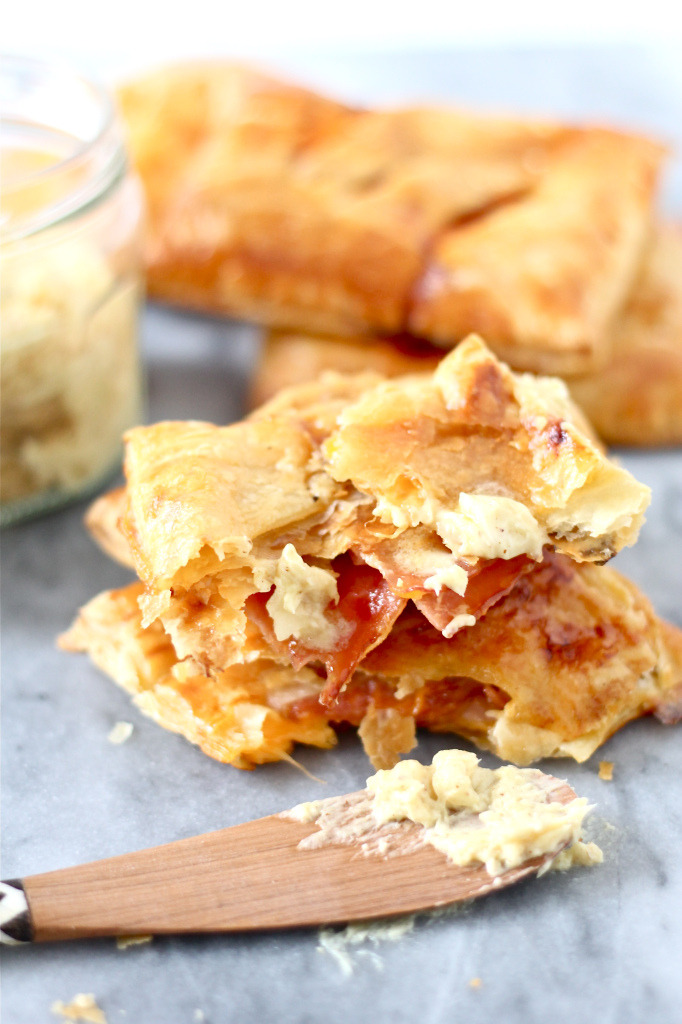 craving-nomz:  Ham and Cheese Hot Pockets with Mustard Butter